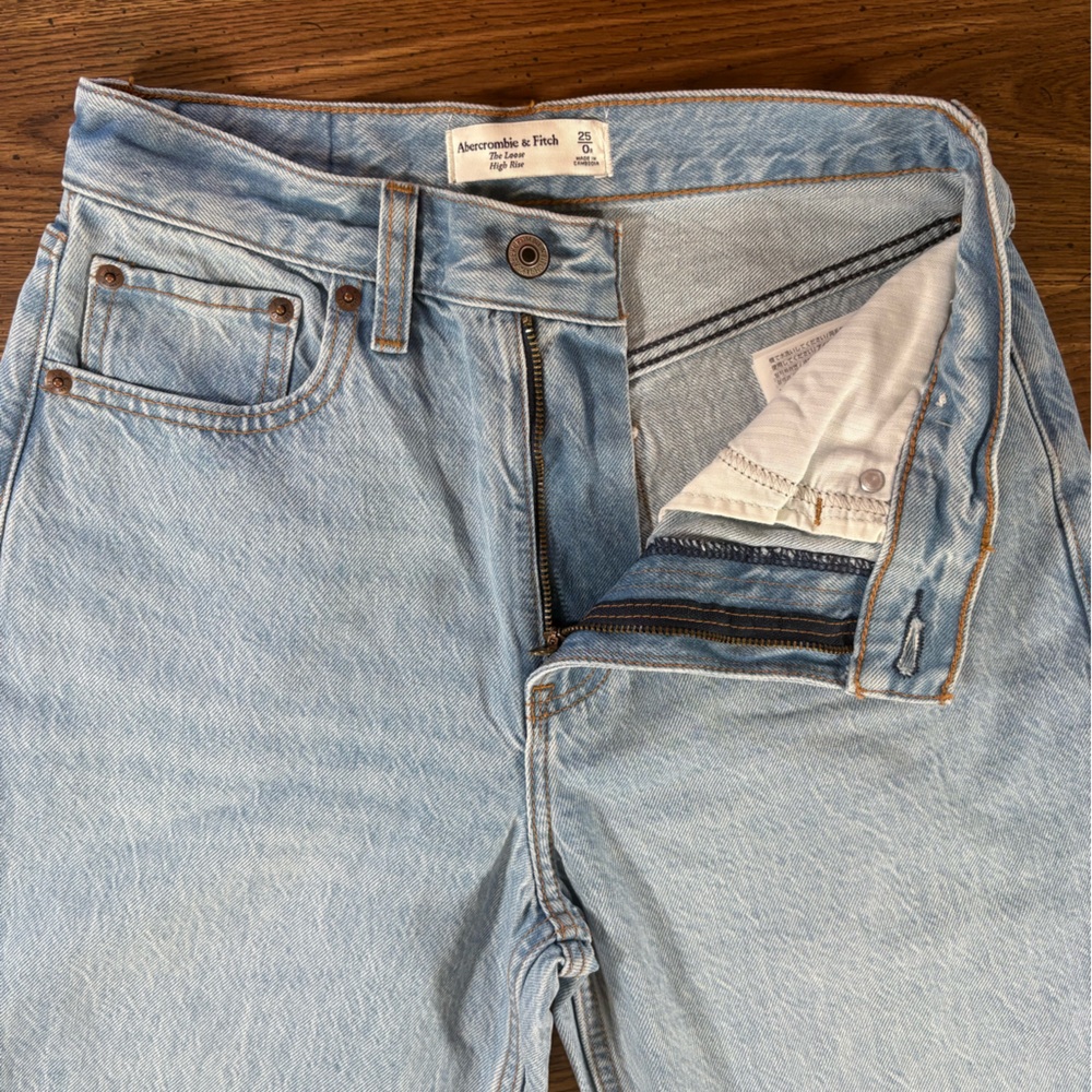 NWT Abercrombie & Fitch The Loose High-Rise Straight Leg Jeans Size 25/0 - Picture 7 of 11